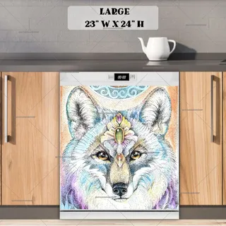 Preview of Beautiful Native Wolf magnet in Large size.