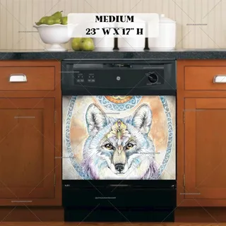 Preview of Beautiful Native Wolf magnet in Medium size.