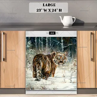 Preview of Beautiful Winter Tiger magnet in Large size.