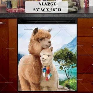 Preview of Cute Alpaca Family magnet in Extra Large size.