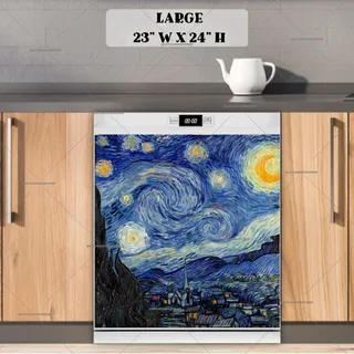 Preview of The Starry Night by Vincent Van Gogh magnet in Large size.