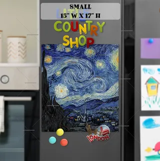 Preview of The Starry Night by Vincent Van Gogh magnet in Small size.