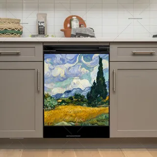 Preview of Wheat Field with Cypresses by V. Gogh magnet.