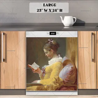 Preview of Young Girl Reading by J. H. Fragonard magnet in Large size.