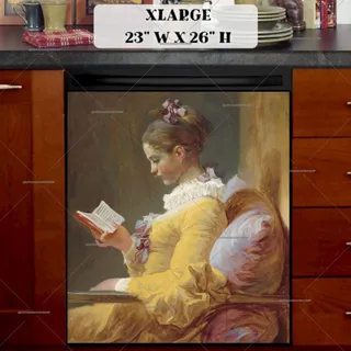 Preview of Young Girl Reading by J. H. Fragonard magnet in Extra Large size.