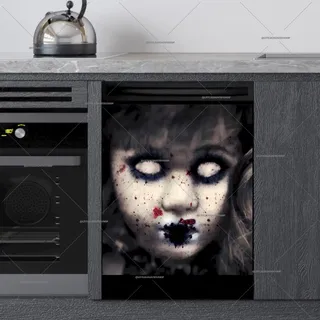 Preview of Scary Creepy Doll Face magnet.