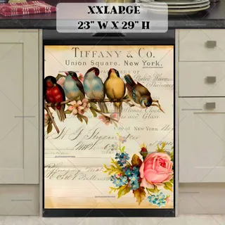 Preview of Vintage Birds and Roses #1 magnet in XX Large size.