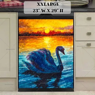 Preview of Beautiful Sunset Swan magnet in XX Large size.