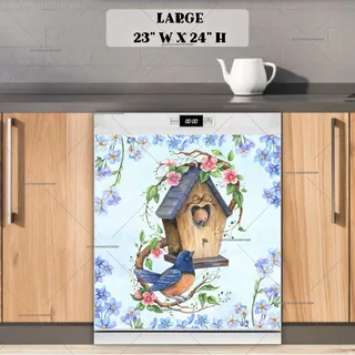 Preview of Heirloom Cottage Garden Birdhouse magnet in Large size.