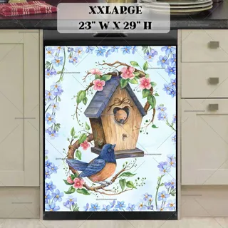 Preview of Heirloom Cottage Garden Birdhouse magnet in XX Large size.