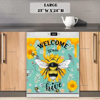 Preview of Welcome to Our Bee Hive magnet in Large size.