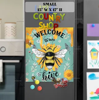 Preview of Welcome to Our Bee Hive magnet in Small size.