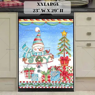 Preview of Snowman, Gifts and Christmas Tree magnet in XX Large size.