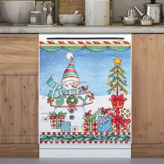 Preview of Snowman, Gifts and Christmas Tree magnet.