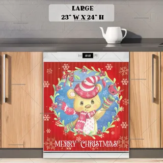 Preview of Teddy Bear Christmas Greeting magnet in Large size.