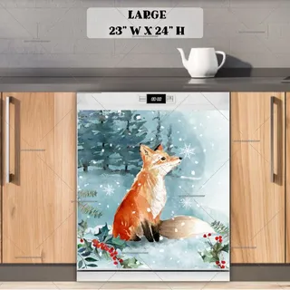 Preview of Cute Winter Fox in the Forest magnet in Large size.