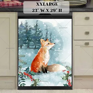 Preview of Cute Winter Fox in the Forest magnet in XX Large size.