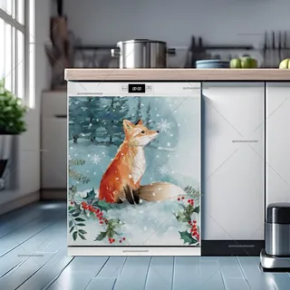 Preview of Cute Winter Fox in the Forest magnet.