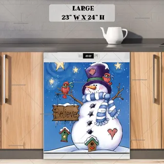 Preview of Snowman with a Believe Sign magnet in Large size.