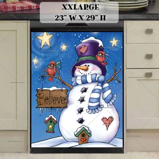 Preview of Snowman with a Believe Sign magnet in XX Large size.