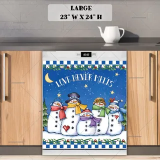 Preview of Cute Snowman Family magnet in Large size.