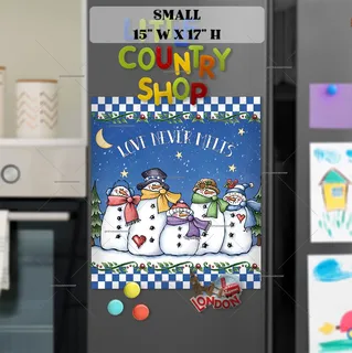 Preview of Cute Snowman Family magnet in Small size.