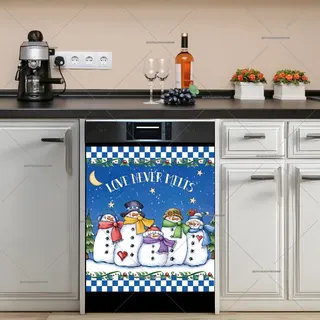 Preview of Cute Snowman Family magnet.