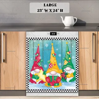 Preview of Three Christmas Gnomes magnet in Large size.