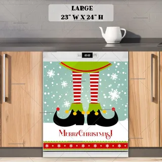 Preview of Cute Christmas Elf Legs magnet in Large size.