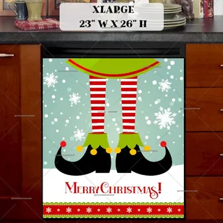 Preview of Cute Christmas Elf Legs magnet in Extra Large size.