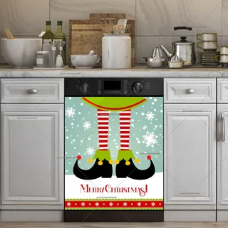 Preview of Cute Christmas Elf Legs magnet.