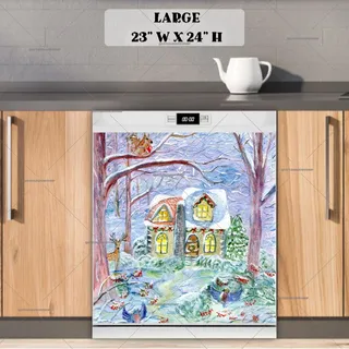Preview of Winter Forest Cottage magnet in Large size.