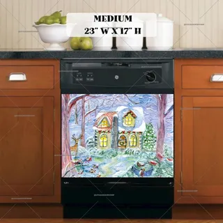 Preview of Winter Forest Cottage magnet in Medium size.