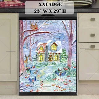 Preview of Winter Forest Cottage magnet in XX Large size.