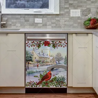 Preview of Winter Cottage and a Cardinal magnet.