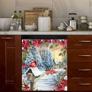 Preview of Winter Cottage and a Cardinal #2 magnet.