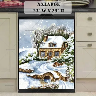 Preview of Riverside Cottage in the Winter magnet in XX Large size.