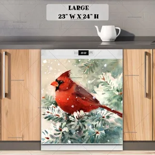 Preview of Pretty Christmas Cardinal magnet in Large size.