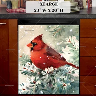 Preview of Pretty Christmas Cardinal magnet in Extra Large size.