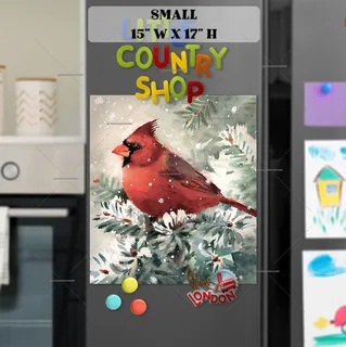 Preview of Pretty Christmas Cardinal magnet in Small size.