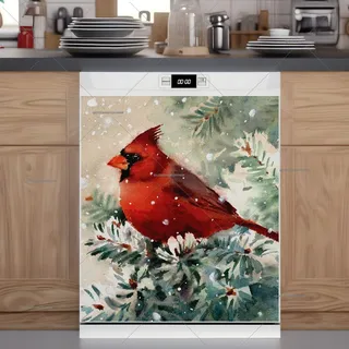 Preview of Pretty Christmas Cardinal magnet.