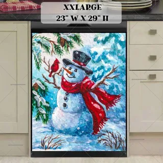 Preview of Cute Snowman and a Cardinal #1 magnet in XX Large size.