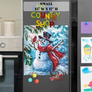 Preview of Cute Snowman and a Cardinal #1 magnet in Small size.