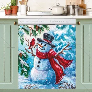 Preview of Cute Snowman and a Cardinal #1 magnet.