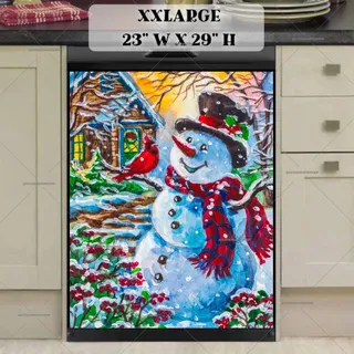 Preview of Cute Snowman and a Cardinal #2 magnet in XX Large size.