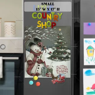 Preview of Beautiful Christmas Tale with a Snowman magnet in Small size.