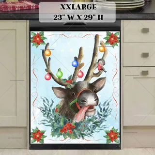 Preview of Cute Christmas Reindeer magnet in XX Large size.