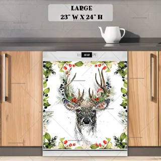 Preview of Scandinavian Winter Deer magnet in Large size.