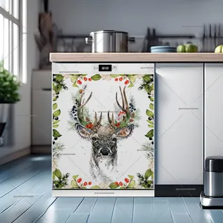 Preview of Scandinavian Winter Deer magnet.