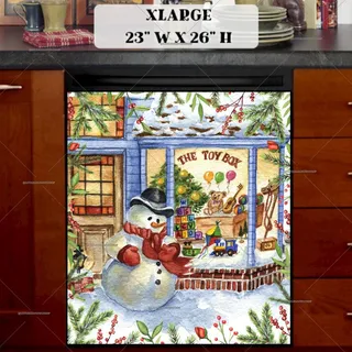 Preview of Victorian Toy Store and Snowman magnet in Extra Large size.